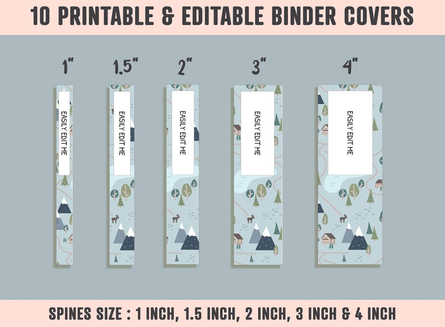 Adventure Binder Cover, 10 Printable & Editable Binder Covers + Spines, Binder Inserts, Teacher/School Planner Cover Template