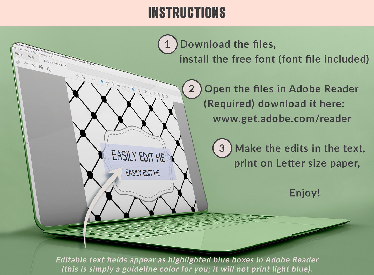 Black and White Backgrounds Binder Cover, 10 Printable & Editable Binder Covers + Spines, Binder Inserts, Teacher/School Planner Template