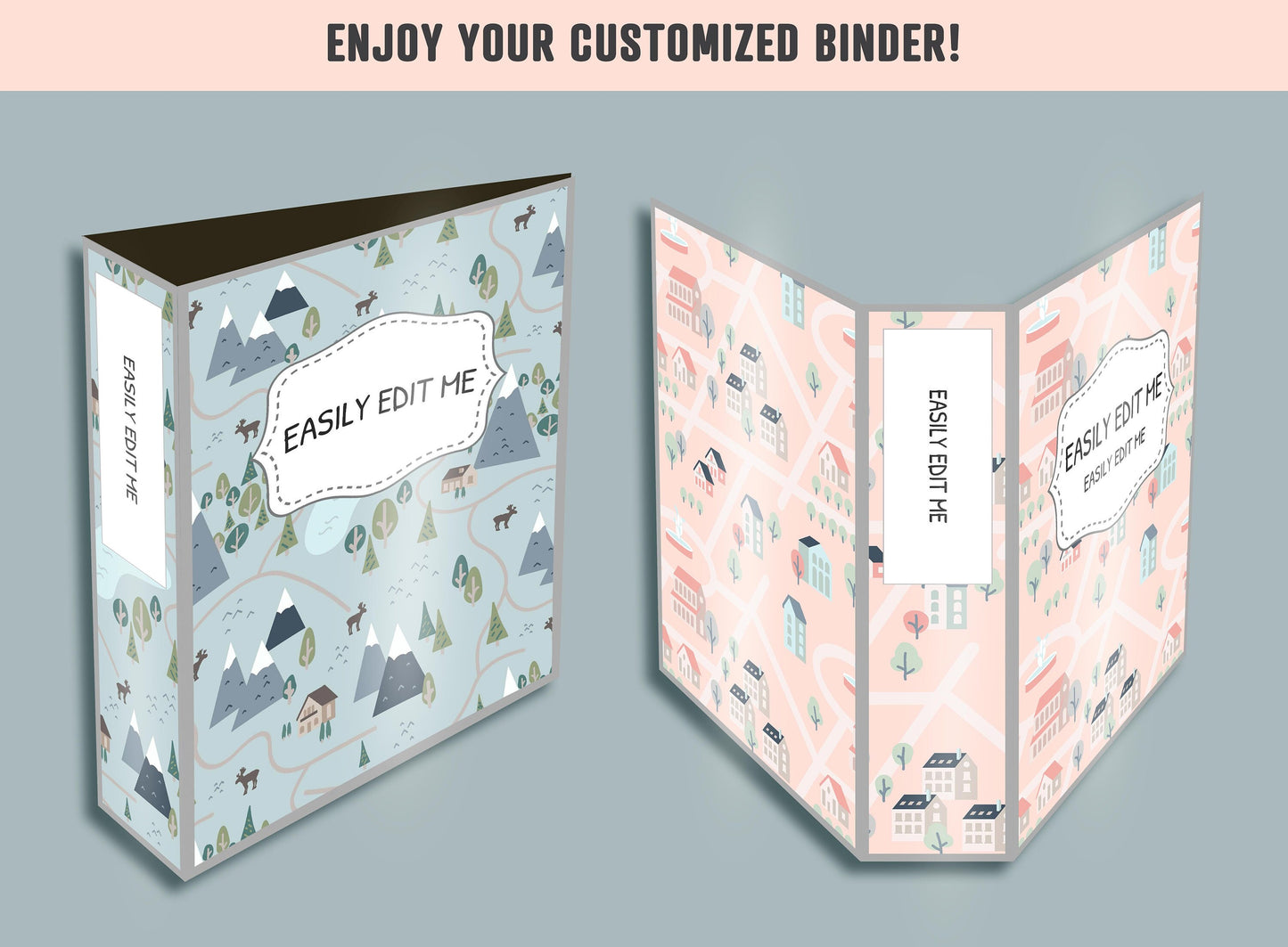 Adventure Binder Cover, 10 Printable & Editable Binder Covers + Spines, Binder Inserts, Teacher/School Planner Cover Template