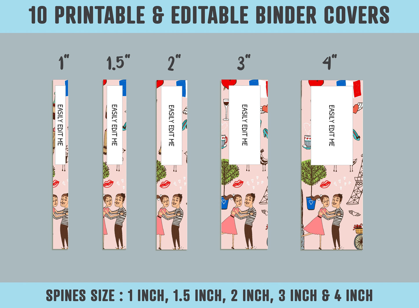Travel To World, Cultural Travel Binder Cover, 10 Printable & Editable Binder Covers+Spines, Binder Inserts, Teacher/School Planner Template