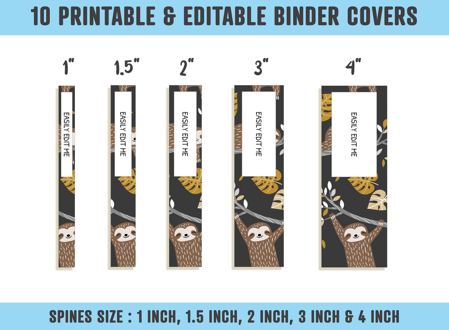 Cute Animal and Forest Binder Cover, 10 Printable & Editable Binder Covers + Spines, Teacher/School Planner Template, Binder Inserts/Labels