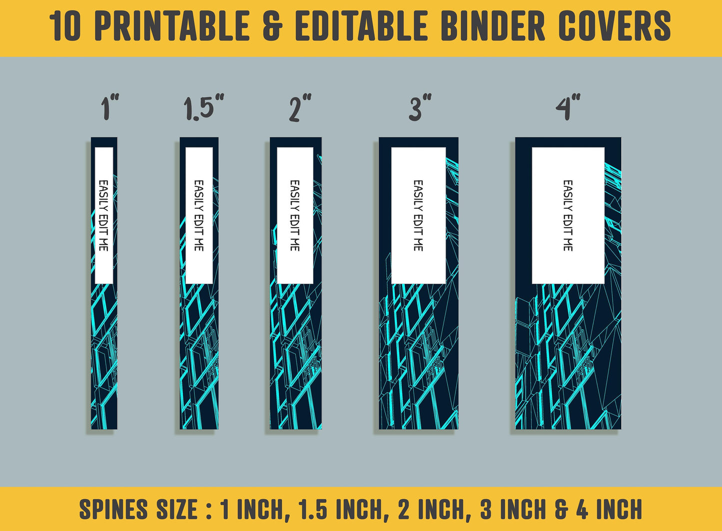 Architecture, Engineer Binder Cover, 10 Printable/Editable Binder Covers+Spines, Tools Planner Template, Teacher/School Binder Label/Insert
