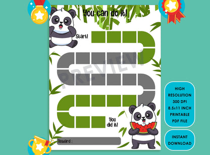 Printable Panda Reward Chart, Panda Bear Behavior Chart, Boy/Girl Chore Chart, Chore Chart for Kids, Responsibility Chart Cute Sticker Chart