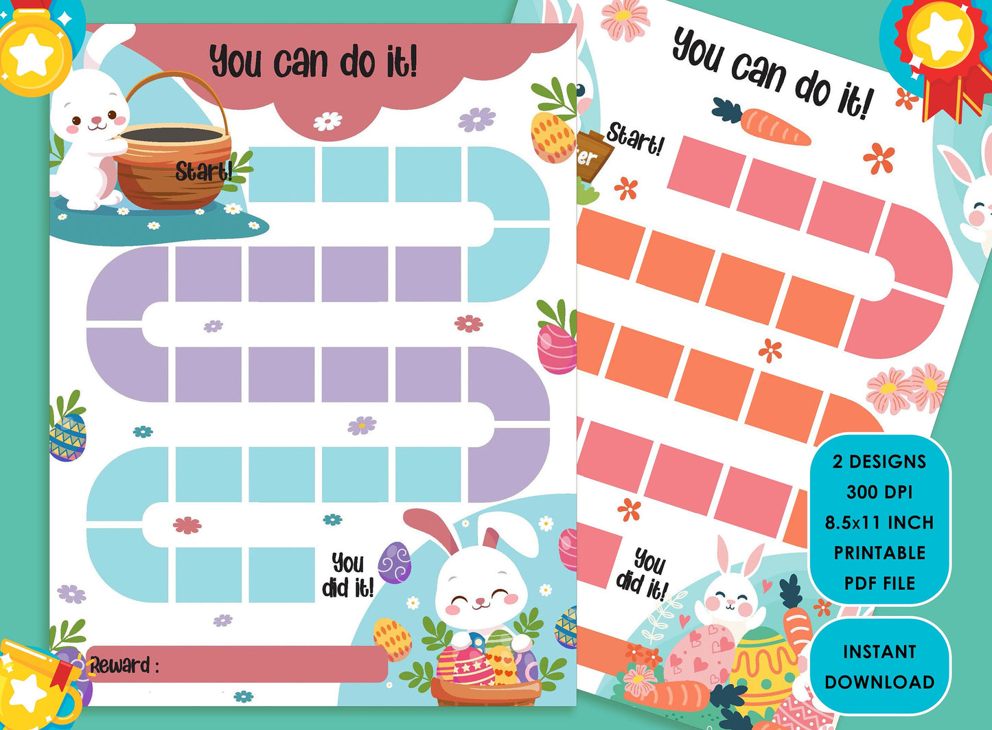 Printable Easter Bunny Reward Chart, Easter Egg Hunt Chores Chart, Behavior Charts Kor Kids, Holiday Incentive Chart Teaching Resources