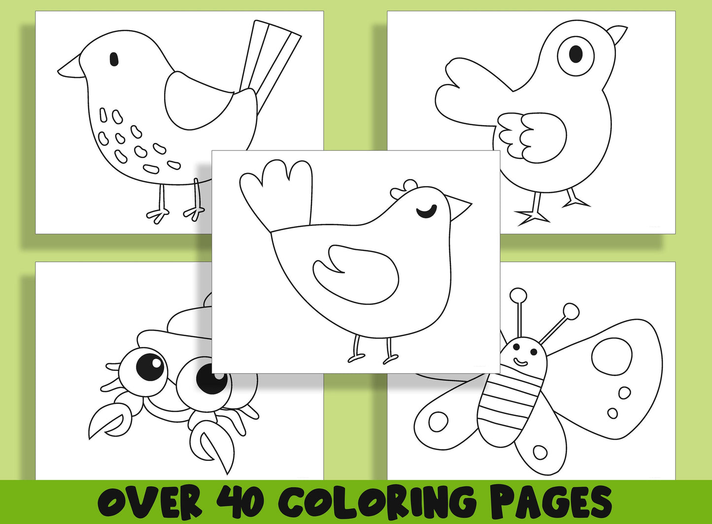 40 Printable Coloring Pages for Kids, Toddlers, Preschoolers, Kindergarten, Homeschool, Elementary School Children to Print and Color