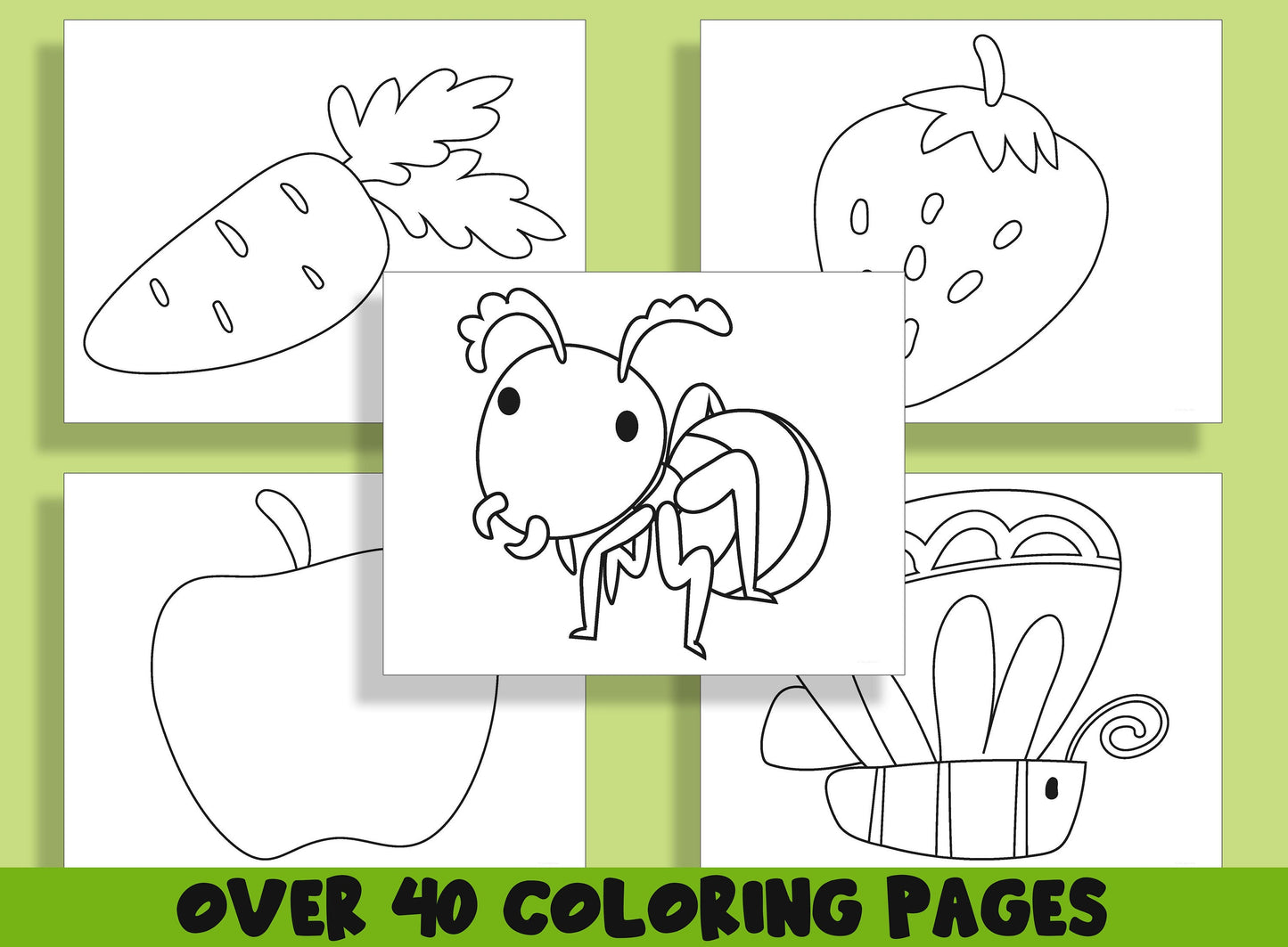 40 Printable Coloring Pages for Kids, Toddlers, Preschoolers, Kindergarten, Homeschool, Elementary School Children to Print and Color