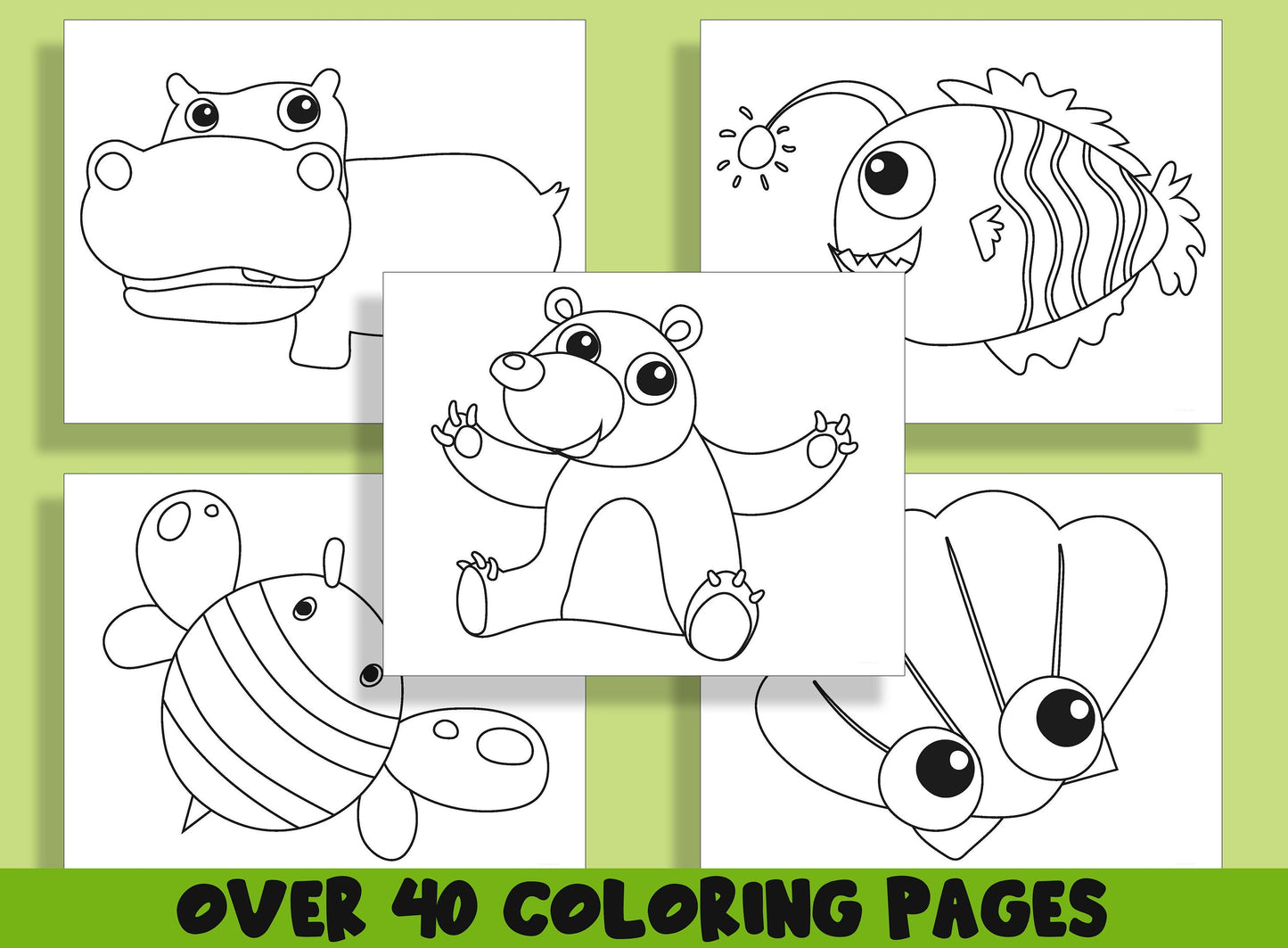 40 Printable Coloring Pages for Kids, Toddlers, Preschoolers, Kindergarten, Homeschool, Elementary School Children to Print and Color