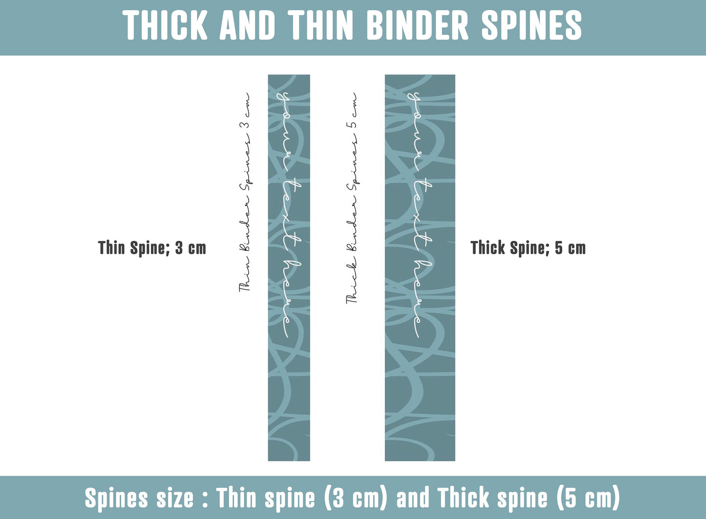 PowerPoint Binder Cover Templates, 10 Printable/Editable Abstract Covers+Spines, Binder/Planner Inserts for Teacher, Student, Home School