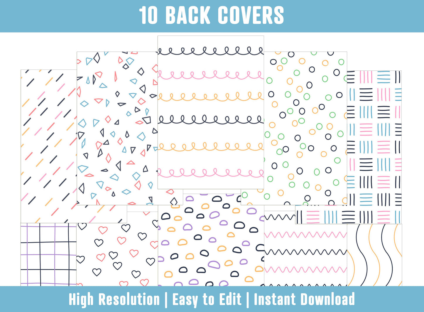 PowerPoint Binder Covers, 10 Printable/Editable Simple Minimalist Covers & Spines, Binder/Planner Inserts for Teacher, Student, Home School