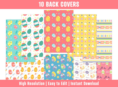 PowerPoint Binder Covers, 10 Printable/Editable Easter Binder Covers & Spines, Binder/Planner Inserts for Teacher, Student, Home School