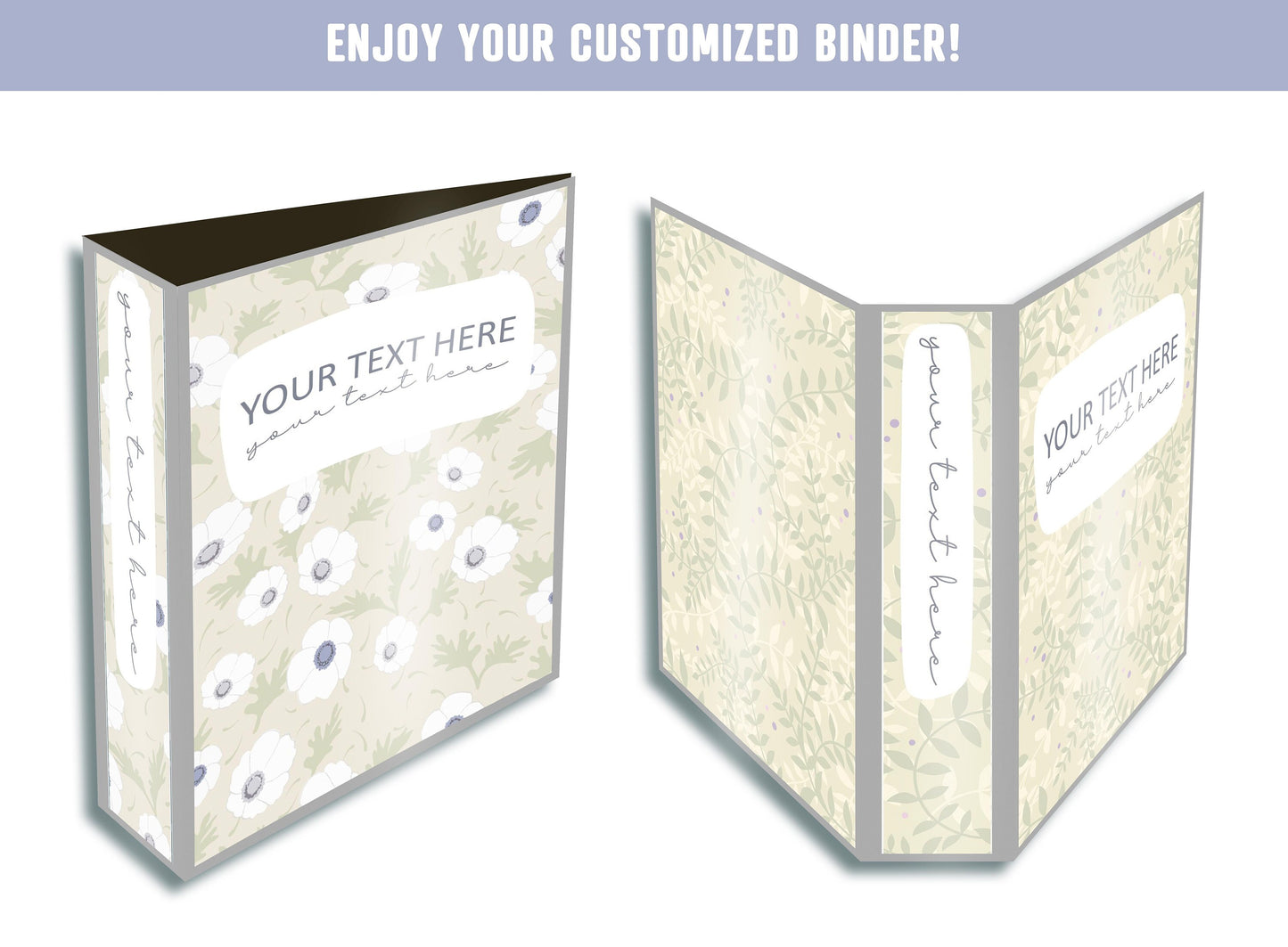 PowerPoint Binder Covers, 10 Printable/Editable Floral Pattern Covers+Spines, Binder/Planner Inserts for Teacher, Student, Home School