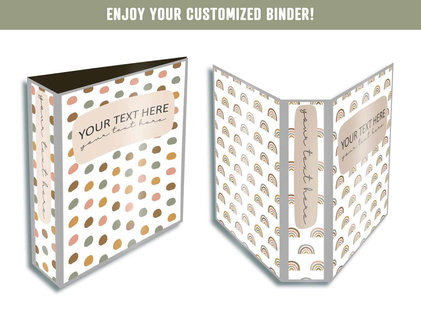 PowerPoint Binder Covers, 10 Printable/Editable Brown and Green Covers & Spines, Binder/Planner Inserts for Teacher, Student, Home School