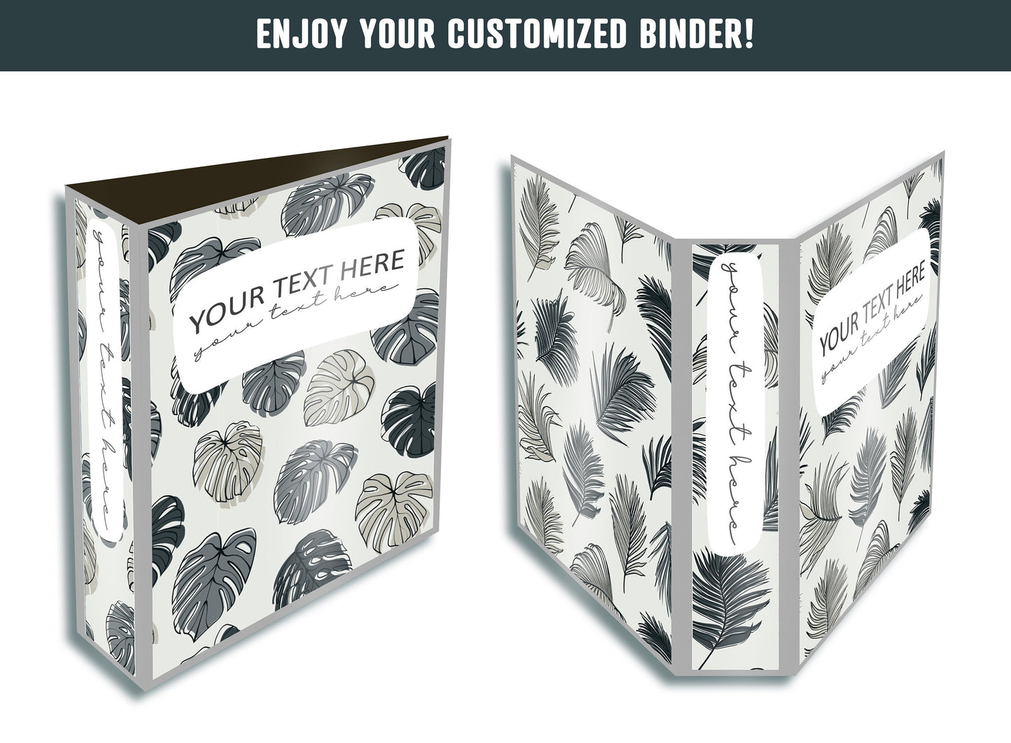 PowerPoint Binder Covers, 10 Printable/Editable Tropical Pattern Covers+Spines, Binder/Planner Inserts for Teacher, Student, Home School