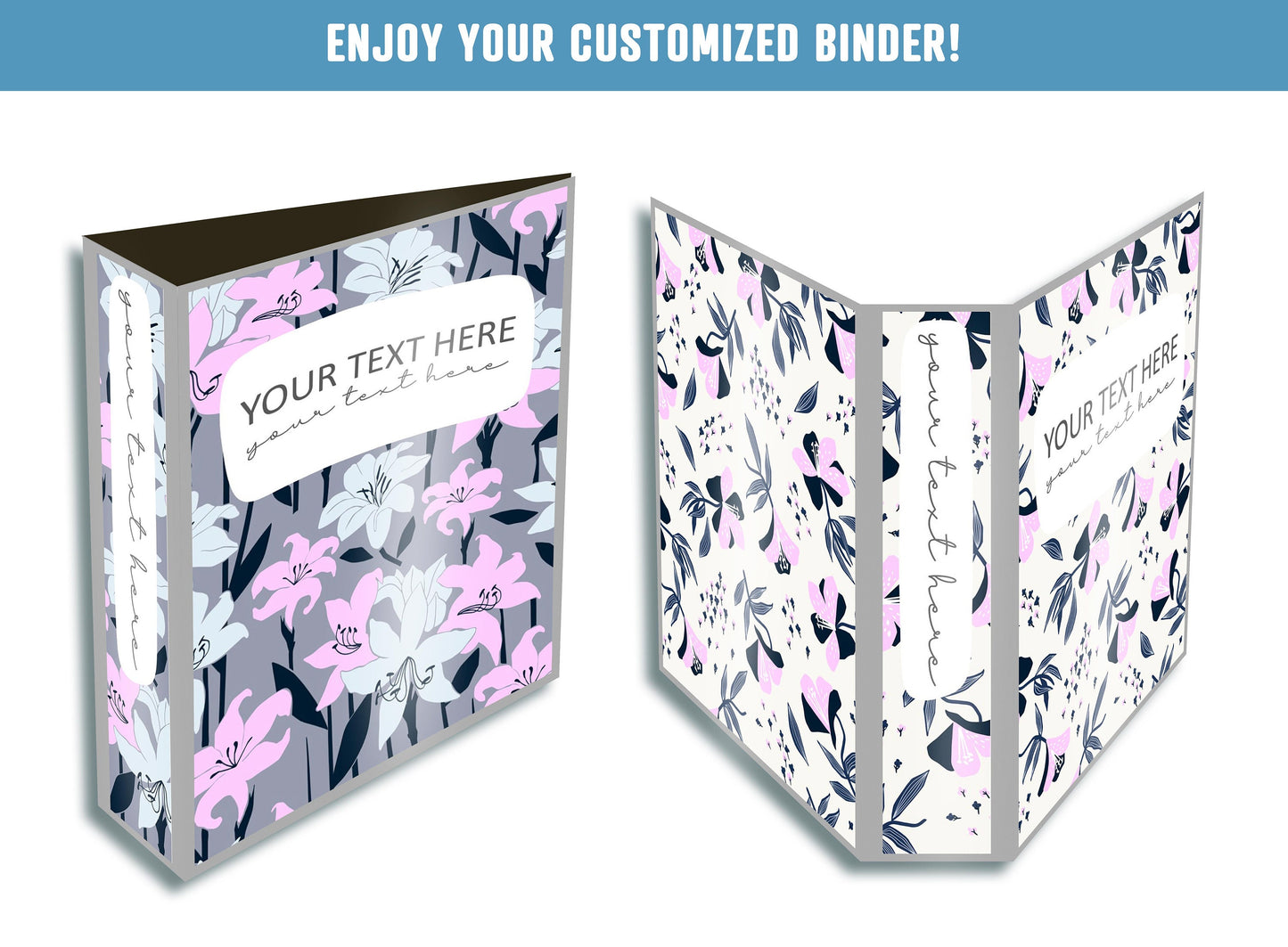 PowerPoint Binder Covers, 10 Printable/Editable Flower Botanical Covers+Spines, Binder/Planner Inserts for Teacher, Student, Home School