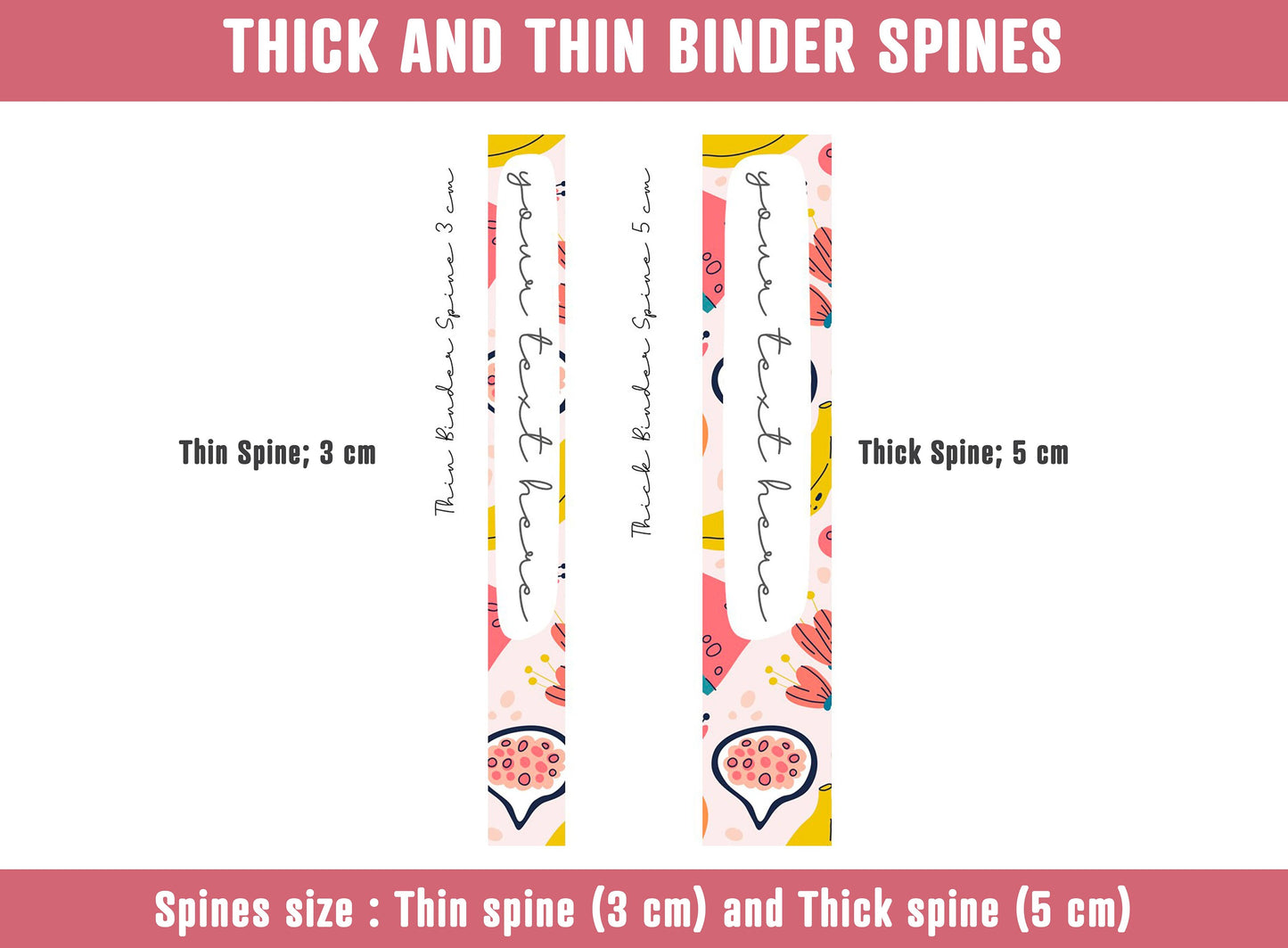 PowerPoint Binder Covers, 10 Printable/Editable Fruit Binder Covers+Spines, Binder/Planner Inserts for Teacher, Student, Home School