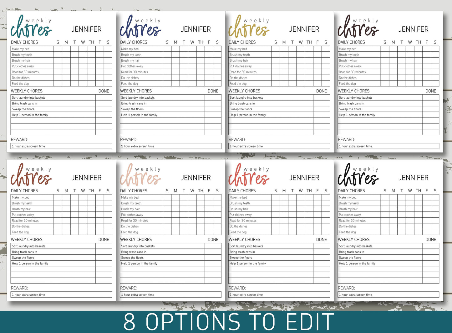 Chore Chart for Kids, Revolutionize Your Child's Chores with Our Ultimate Responsibility Chart, Printable & Editable, PDF, Instant Download
