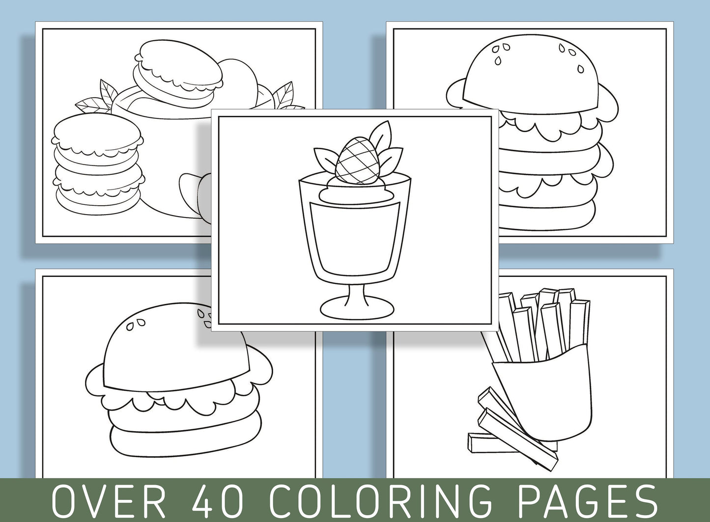 Make Learning Fun with 40 Printable Food Coloring Pages - Perfect for Preschool and Kindergarten Curriculum - PDF File, Instant Download