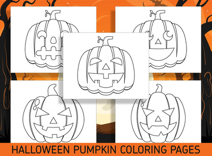 Spooktacular Fun for Little Ones: 25 Halloween Pumpkin Face Coloring Pages for Preschool and Kindergarten! - PDF File - Instant Download