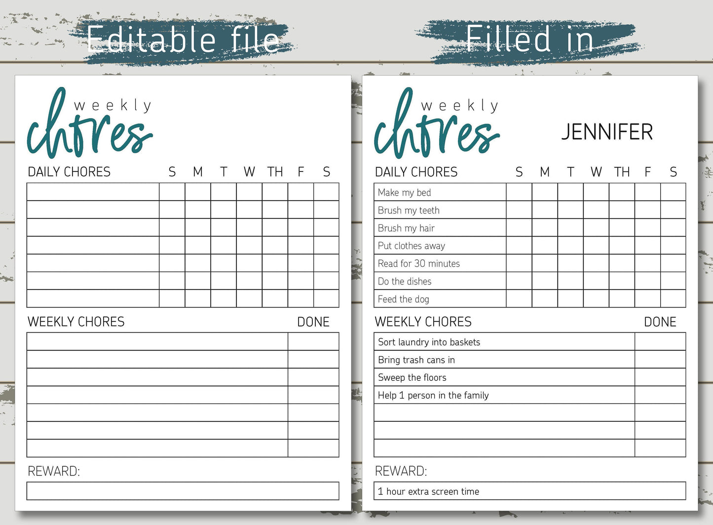 Chore Chart for Kids, Revolutionize Your Child's Chores with Our Ultimate Responsibility Chart, Printable & Editable, PDF, Instant Download