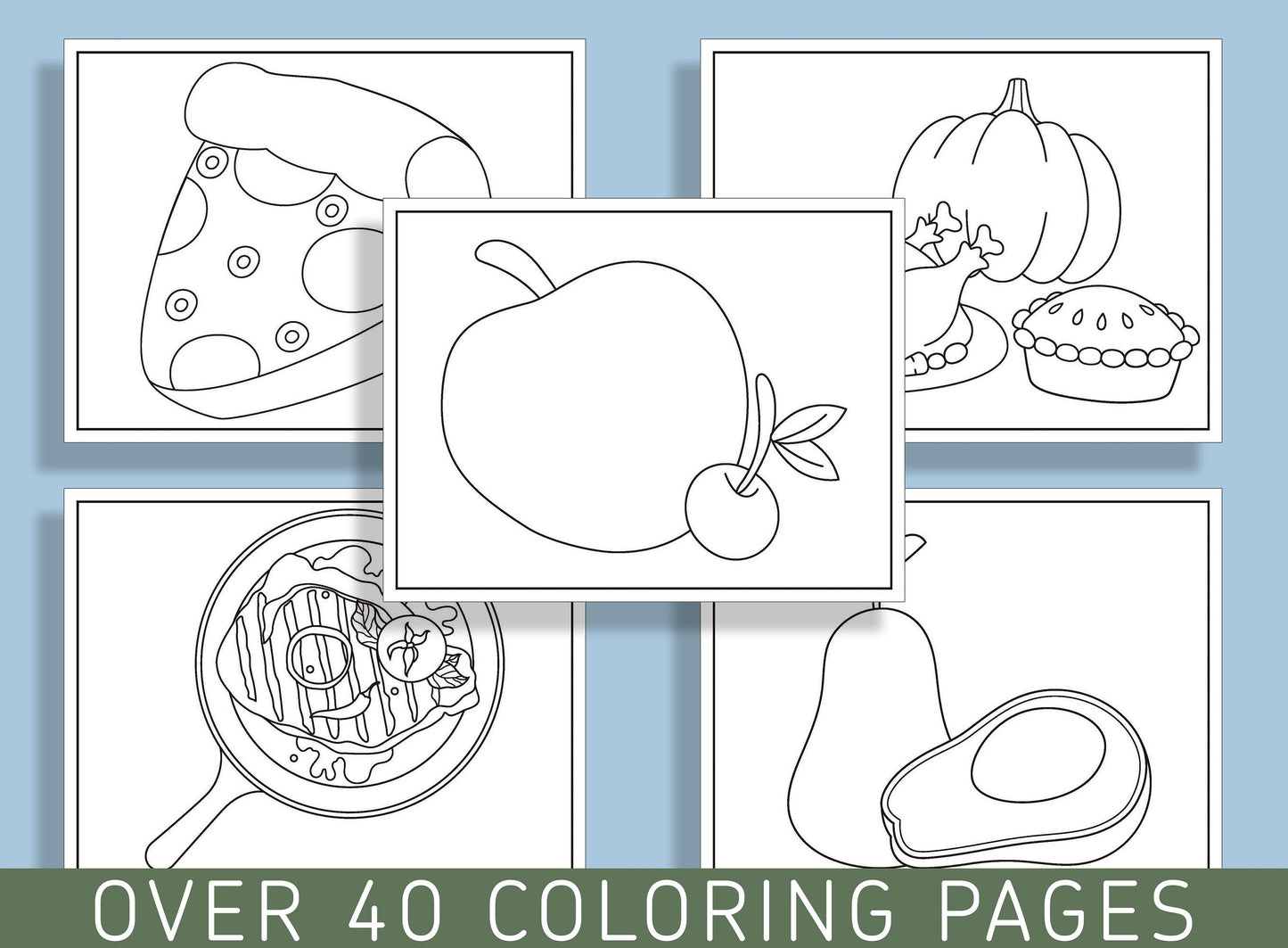 Make Learning Fun with 40 Printable Food Coloring Pages - Perfect for Preschool and Kindergarten Curriculum - PDF File, Instant Download