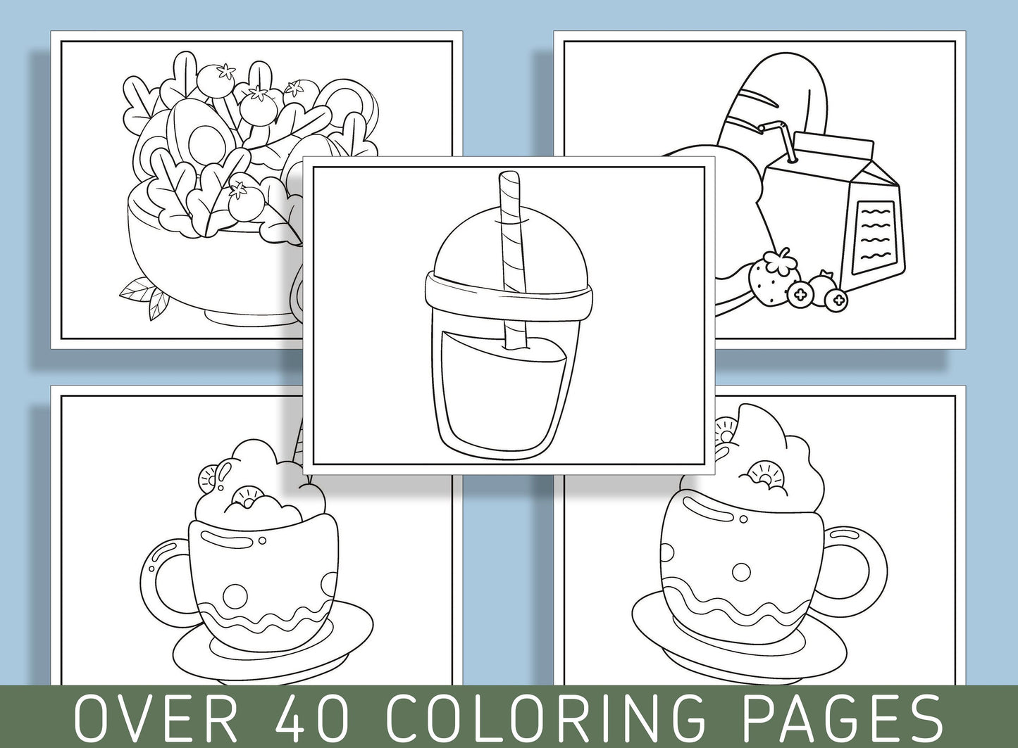Make Learning Fun with 40 Printable Food Coloring Pages - Perfect for Preschool and Kindergarten Curriculum - PDF File, Instant Download
