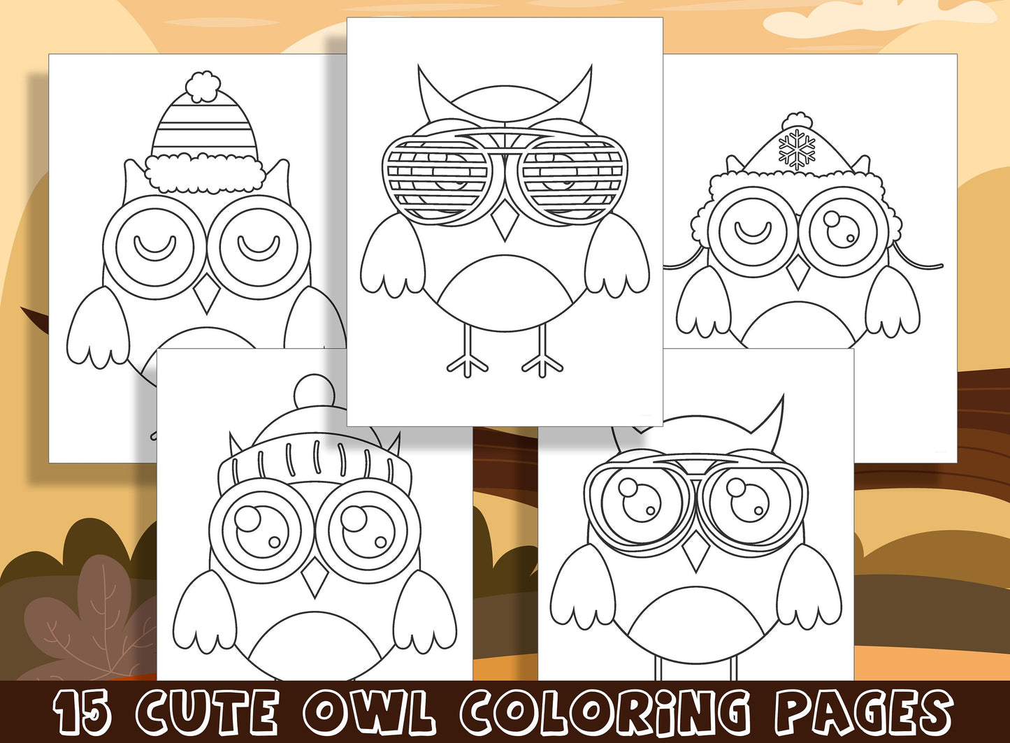 Whoo's Ready to Color? 15 Adorable Owl Coloring Pages for Preschool and Kindergarten, PDF File, Instant Download