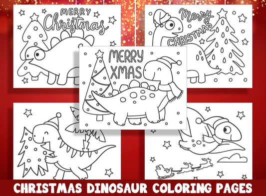 Roaring Fun for the Holidays: 15 Christmas Dinosaur Coloring Pages for Preschool and Kindergarten, PDF File, Instant Download