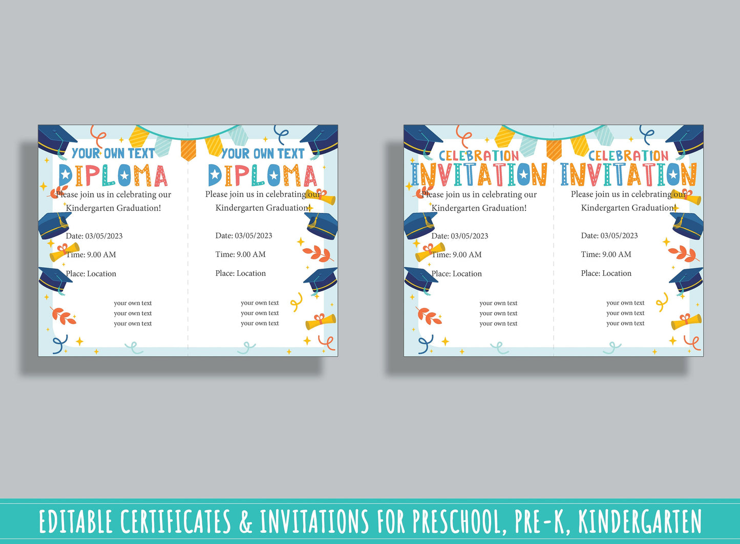 Kids' Fun Certificate and Invitation Collection: 37 Editable Pages for Celebrations and Events, PDF File, Instant Download