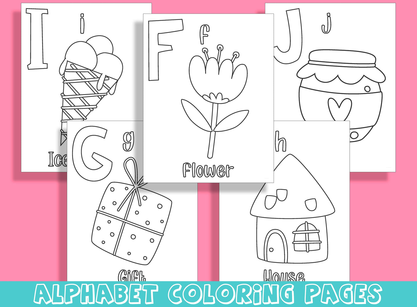 Color the Alphabet: Fun and Educational Coloring Pages for Kids, Upper Case (Capital) and Lower Case, PDF File, Instant Download