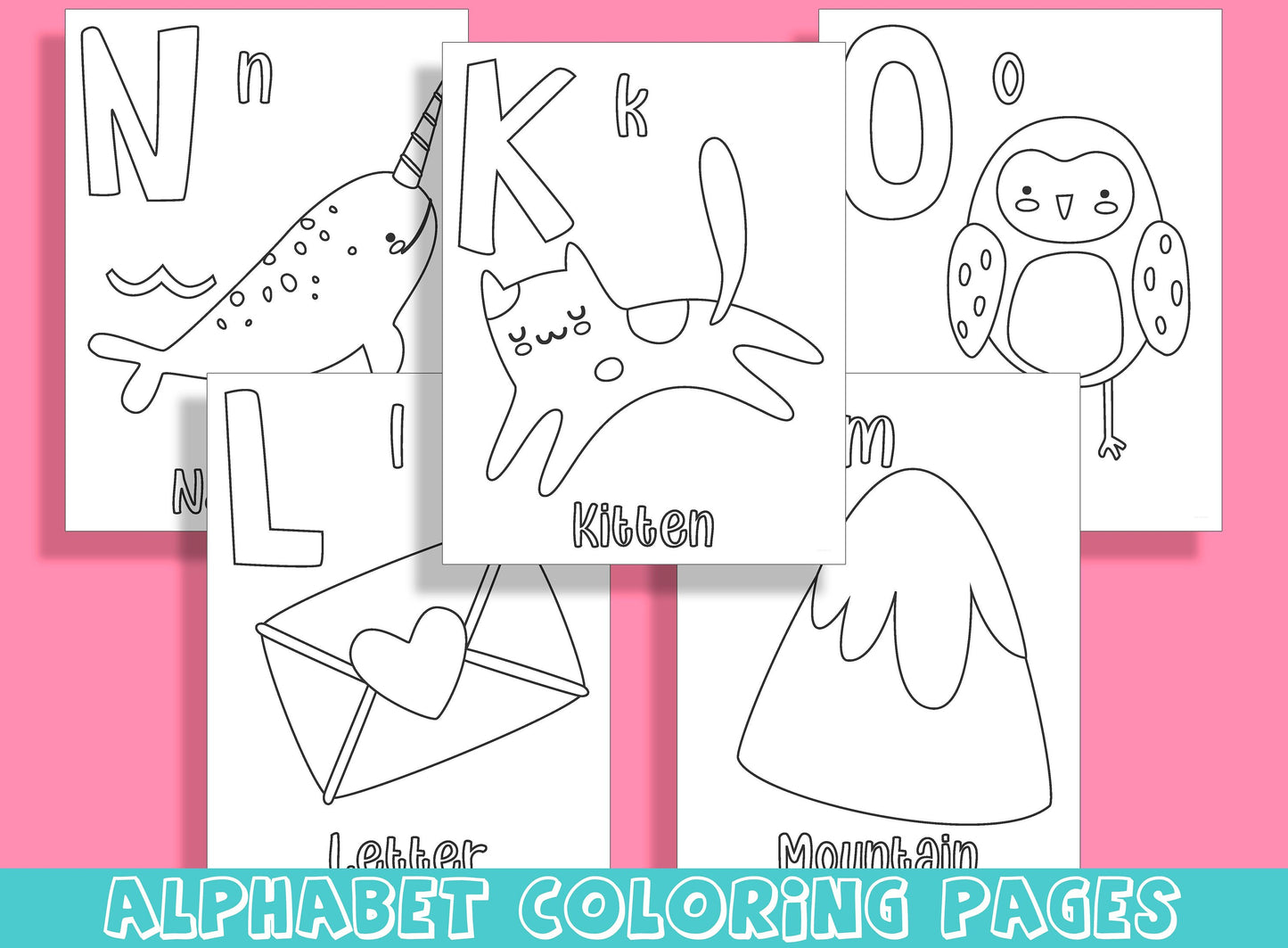 Color the Alphabet: Fun and Educational Coloring Pages for Kids, Upper Case (Capital) and Lower Case, PDF File, Instant Download
