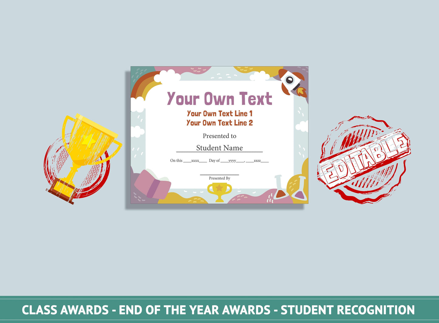 Editable Class Awards End of Year - End of the Year Awards - Student Recognition, PDF File, Instant Download