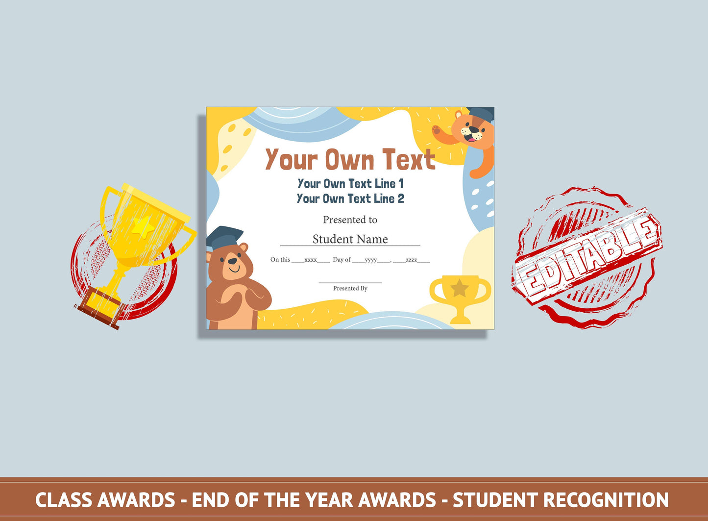 Editable Superlative Awards, End of the Year Classroom Awards, Student Recognition, PDF File, Instant Download