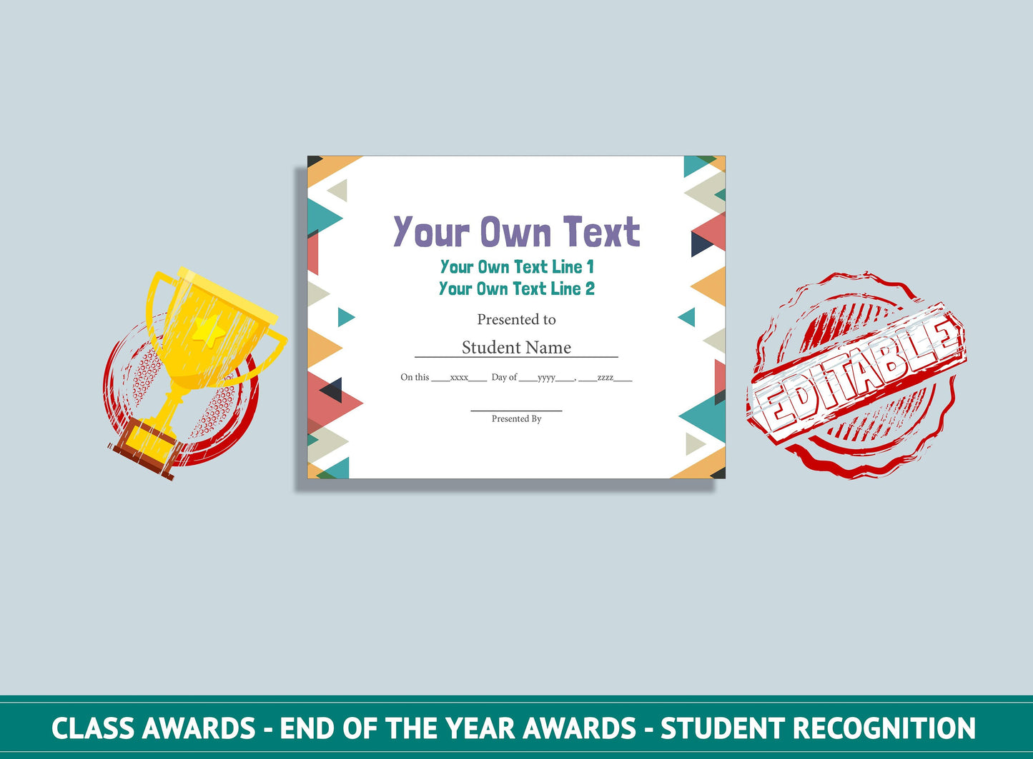 Editable End of the Year Activities, End of School Year Awards, Student Recognition, PDF File, Instant Download