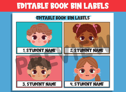 Editable Book Bin Numbers & Labels: 16 Customizable Designs for Perfect Classroom Decor