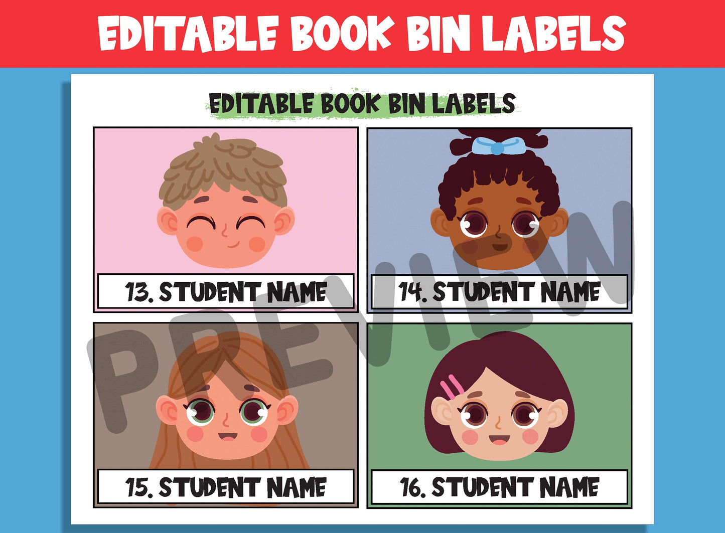 Editable Book Bin Numbers & Labels: 16 Customizable Designs for Perfect Classroom Decor