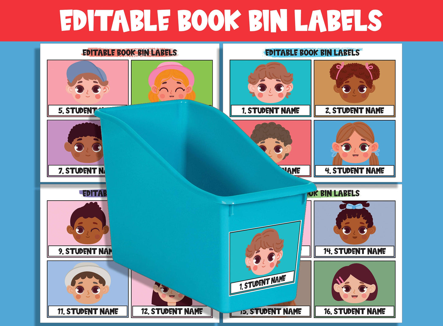 Editable Book Bin Numbers & Labels: 16 Customizable Designs for Perfect Classroom Decor