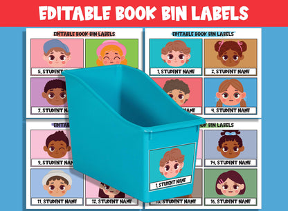 Editable Book Bin Numbers & Labels: 16 Customizable Designs for Perfect Classroom Decor