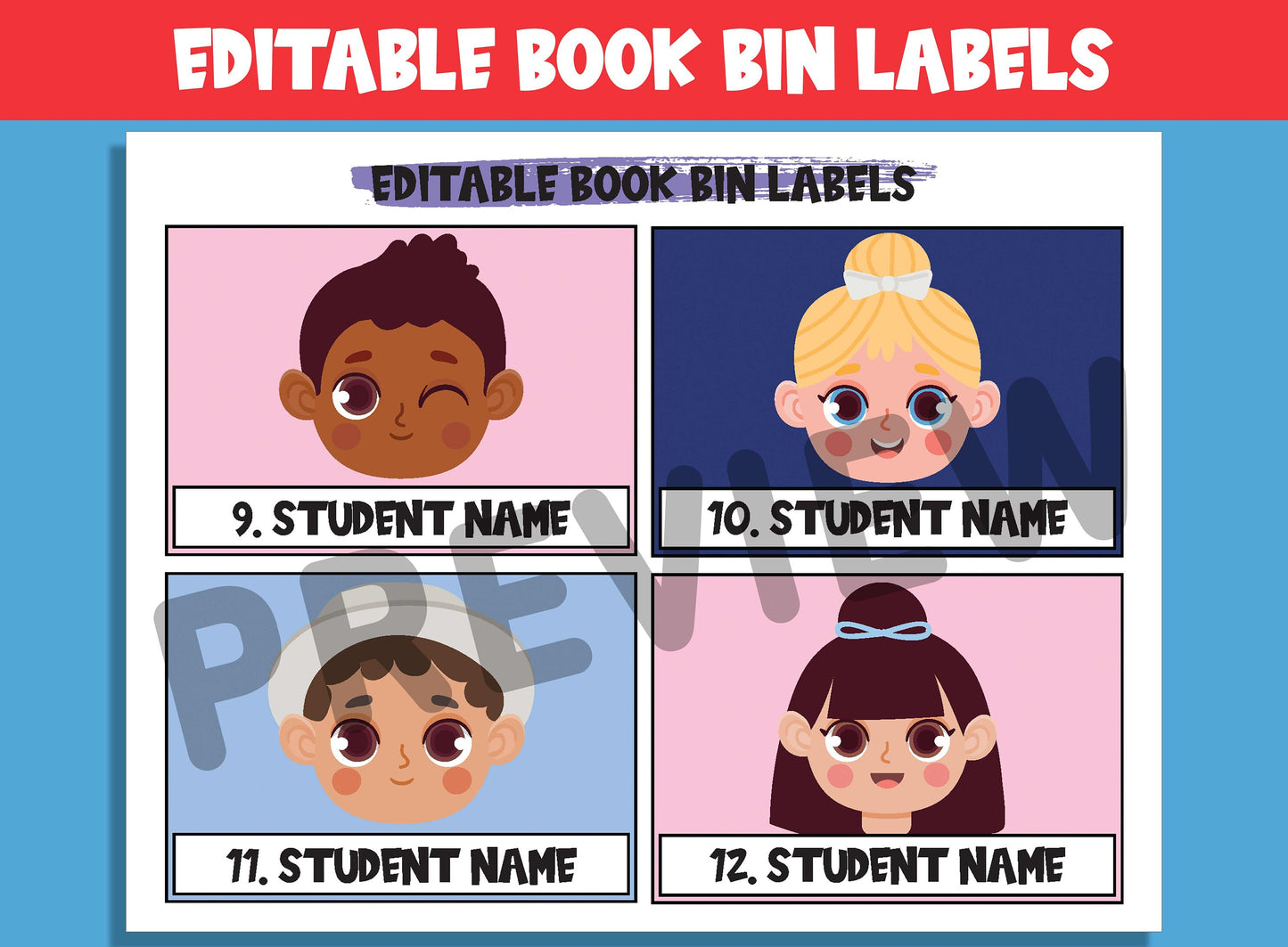 Editable Book Bin Numbers & Labels: 16 Customizable Designs for Perfect Classroom Decor