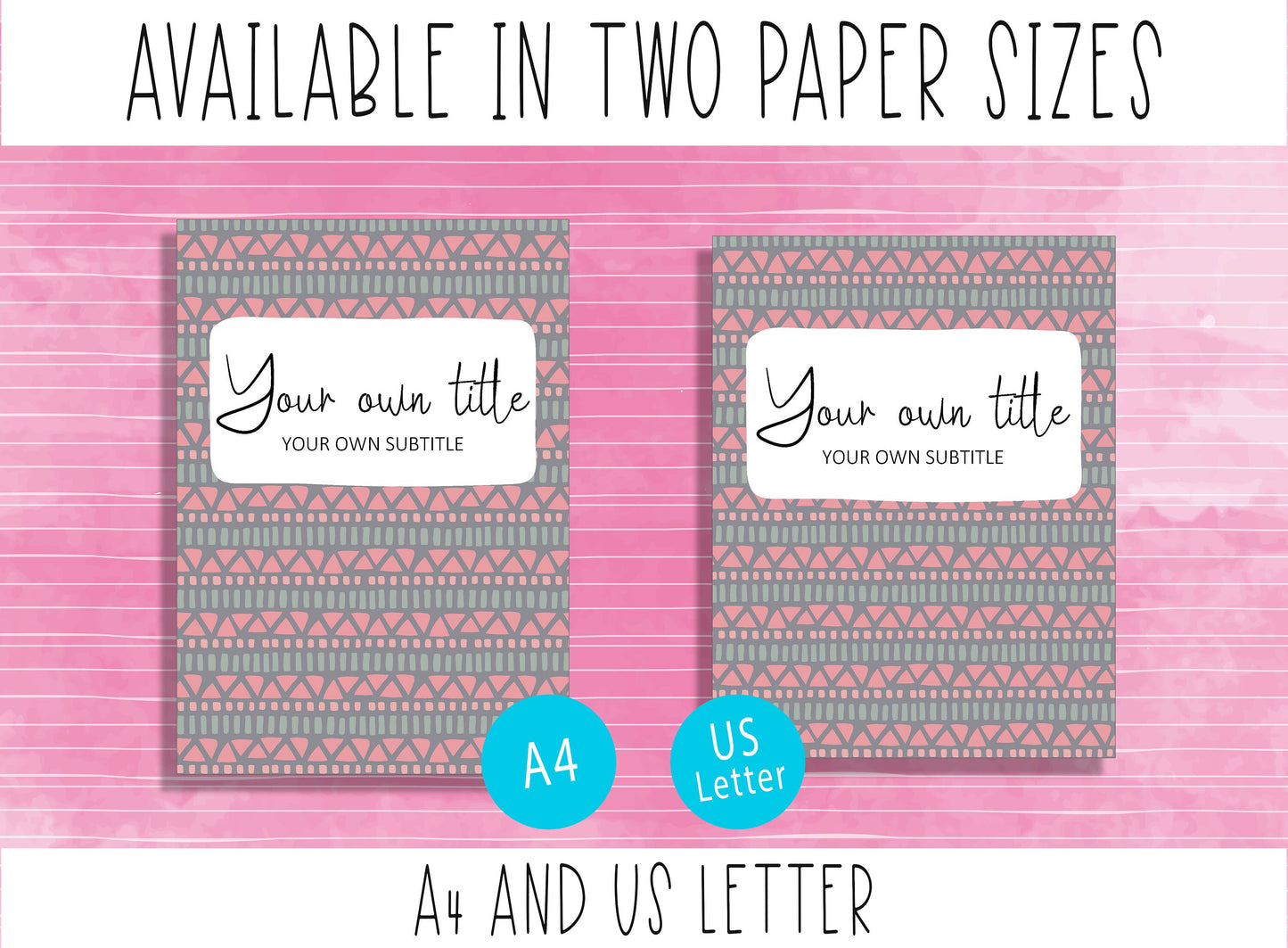 10 Editable Binder Covers, Includes 1", 1.5", 2" Spines, Book Covers Pack, Available in A4 & US Letter, Editing with PowerPoint/PDF Reader