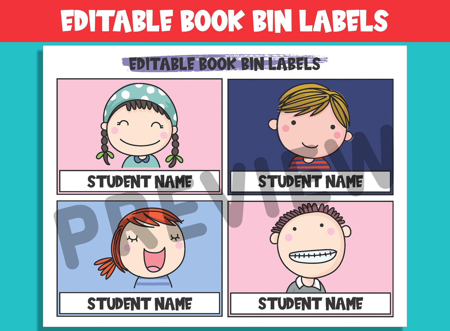 Customizable Classroom Chic: 16 Editable Book Bin Labels for Effortless Organization