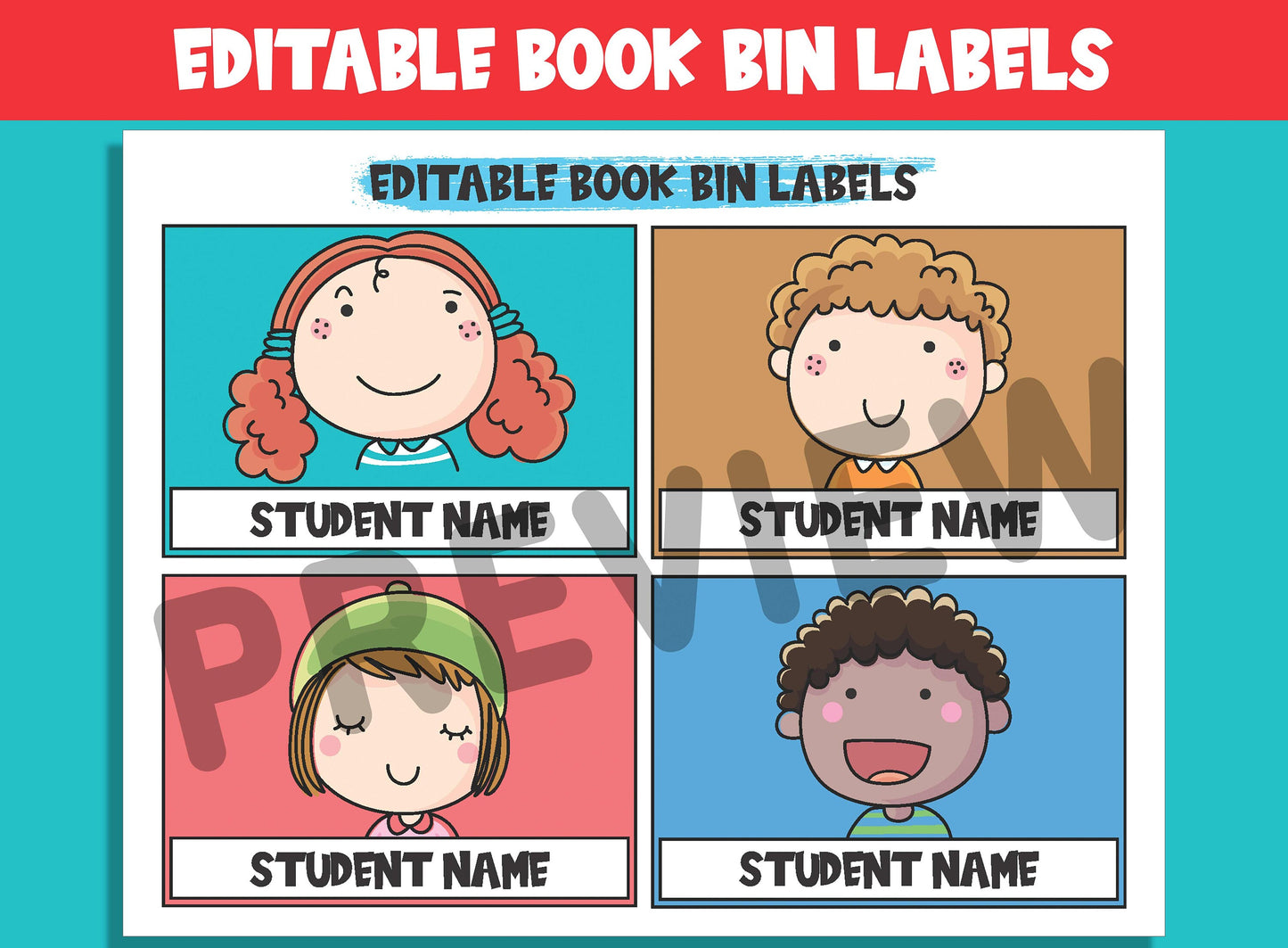 Customizable Classroom Chic: 16 Editable Book Bin Labels for Effortless Organization