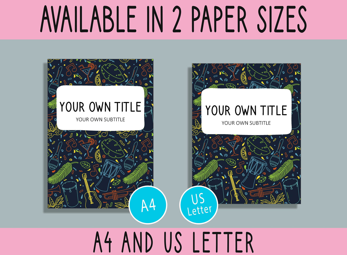 10 Editable Space Binder Covers, Includes 1, 1.5, 2" Spines, Available in A4 & US Letter, Editing with PowerPoint or PDF Reader