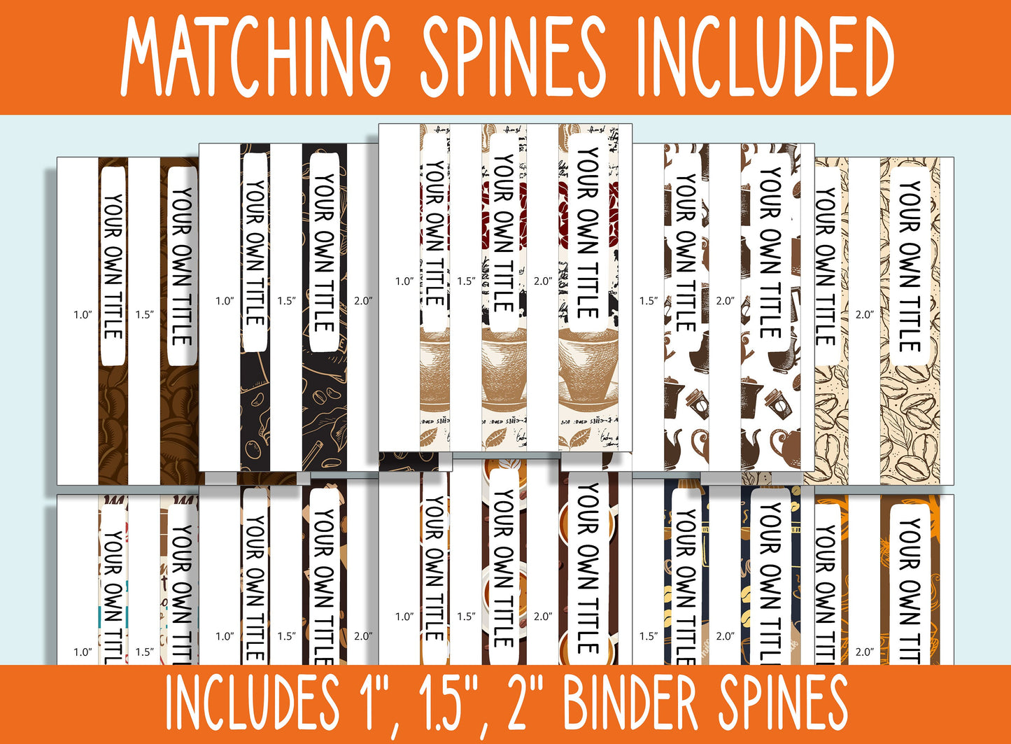 10 Editable Barista Binder Covers, Includes 1, 1.5, 2" Spines, Available in A4 & US Letter, Editing with PowerPoint or PDF Reader