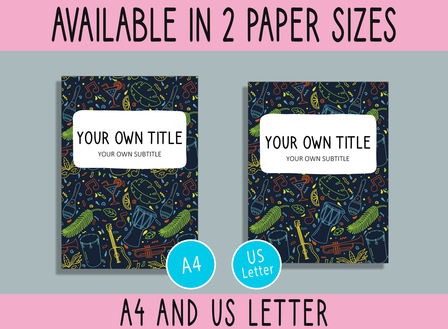 10 Editable Clouds Pattern Binder Covers, Includes 1, 1.5, 2" Spines, Available in A4 & US Letter, Editing with PowerPoint or PDF Reader