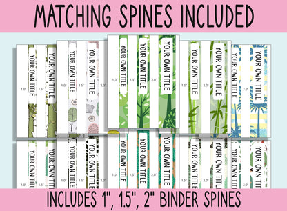 10 Editable Tree Binder Covers, Includes 1, 1.5, 2" Spines, Available in A4 & US Letter, Editing with PowerPoint or PDF Reader