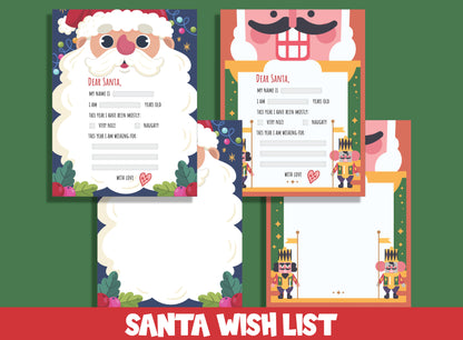Santa's Workshop: Fillable & Blank Christmas Wish List Templates - Instant Fun!