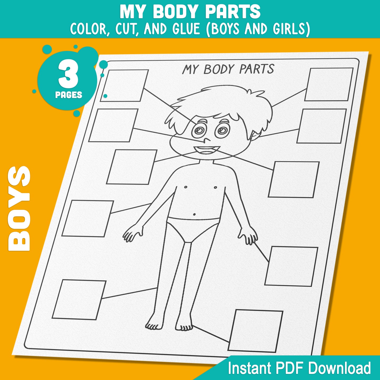 Creative My Body Parts Worksheets & Activities for Preschool and Pre-K: Fun Color, Cut, and Glue Projects for Boys & Girls, Educational PDF