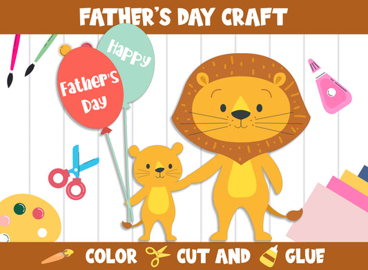 Father's Day Craft Activity - Color, Cut, and Glue for PreK to 2nd Grade, PDF File, Instant Download