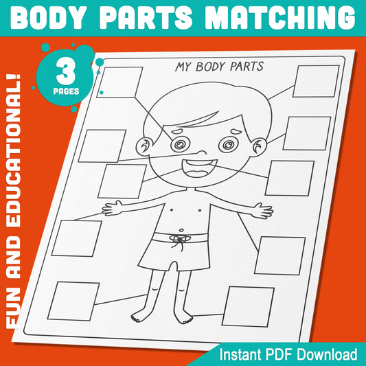 Body Parts Matching Activity for Preschool & Pre-K: Fun Color, Cut, and Glue Projects for Boys & Girls – Creative Educational Worksheets for Early Learning