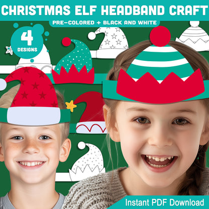 Christmas Elf Headband Craft, Wearable Paper Crown for Children